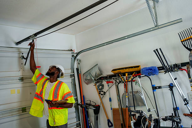 Professional Garage Door Installation technician working in East Shoreham, NY